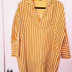 Fashion Nova Striped Collared Dress